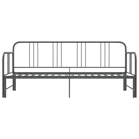 vidaXL Slaapbankframe uittrekbaar metaal grijs 90x200 cm afbeelding3 - 1