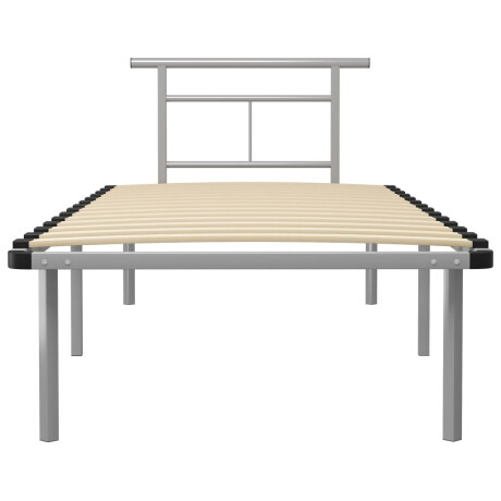 vidaXL Bedframe metaal grijs 90x200 cm afbeelding3 - 1