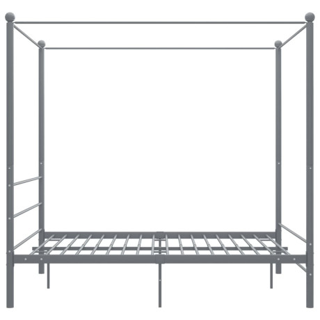 vidaXL Hemelbedframe metaal grijs 160x200 cm afbeelding3 - 1