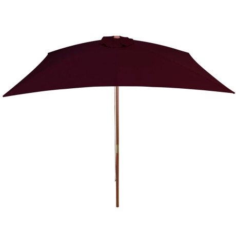 vidaXL Parasol met houten paal 200x300 cm bordeauxrood afbeelding3 - 1