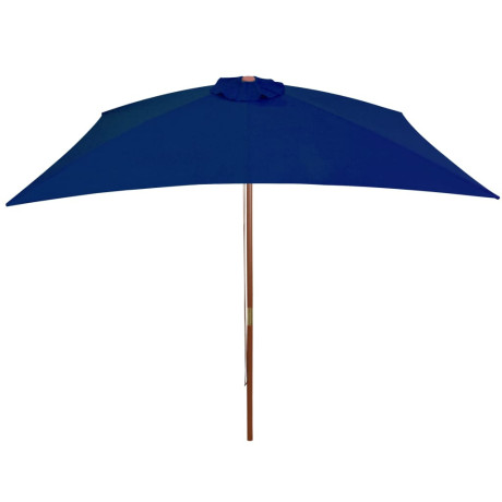 vidaXL Parasol met houten paal 200x300 cm blauw afbeelding3 - 1