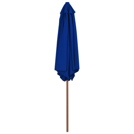 vidaXL Parasol met houten paal 270 cm blauw afbeelding3 - 1