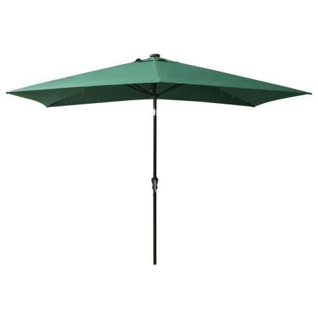 vidaXL Parasol met LED's en stalen paal 2x3 m groen afbeelding3 - 1
