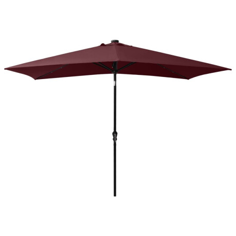 vidaXL Parasol met LED's en stalen paal 2x3 m bordeauxrood afbeelding3 - 1