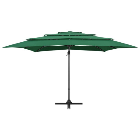 vidaXL Parasol 4-laags met aluminium paal 250x250 cm groen afbeelding3 - 1