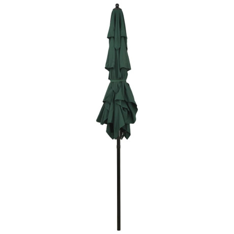 vidaXL Parasol 3-laags met aluminium paal 2x2 m groen afbeelding3 - 1