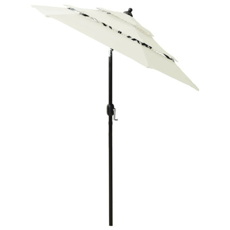 vidaXL Parasol 3-laags met aluminium paal 2 m zandkleurig afbeelding3 - 1