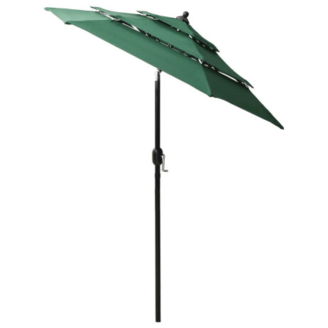 vidaXL Parasol 3-laags met aluminium paal 2 m groen afbeelding3 - 1