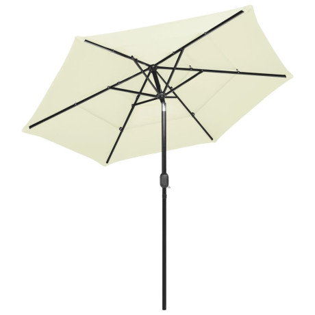 vidaXL Parasol 3-laags met aluminium paal 2,5 m zandkleurig afbeelding3 - 1