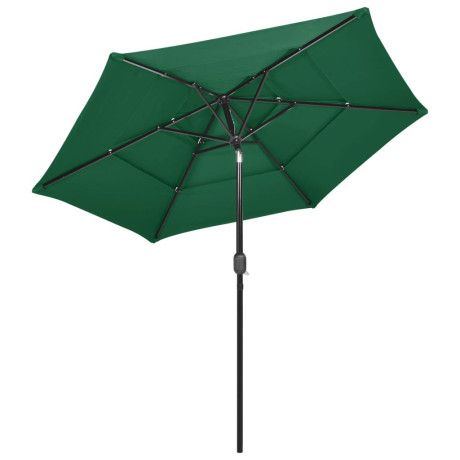 vidaXL Parasol 3-laags met aluminium paal 2,5 m groen afbeelding3 - 1