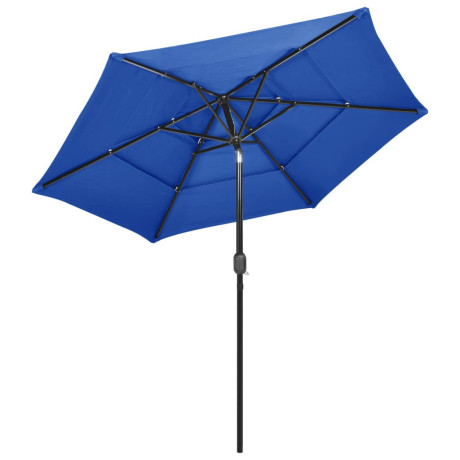 vidaXL Parasol 3-laags met aluminium paal 2,5 m azuurblauw afbeelding3 - 1