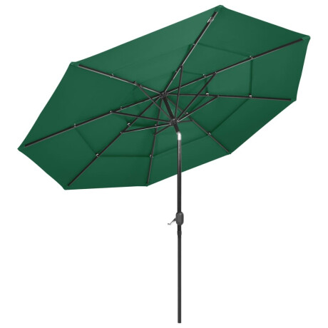 vidaXL Parasol 3-laags met aluminium paal 3 m groen afbeelding3 - 1