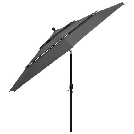 vidaXL Parasol 3-laags met aluminium paal 3,5 m antracietkleurig afbeelding3 - 1