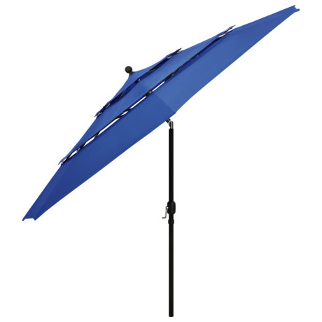 vidaXL Parasol 3-laags met aluminium paal 3,5 m azuurblauw afbeelding3 - 1