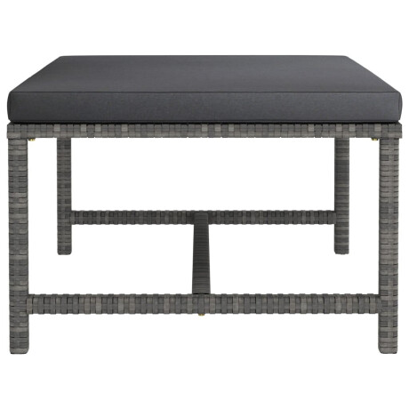 vidaXL Voetensteun sectioneel met kussen poly rattan grijs afbeelding3 - 1