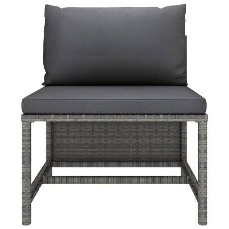 vidaXL 3-delige Loungeset met kussens poly rattan grijs afbeelding3 - 1