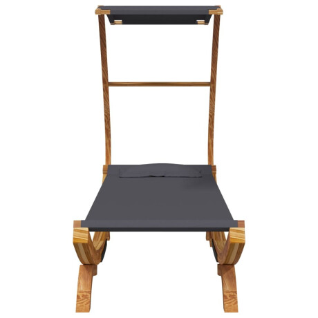 vidaXL Loungebed met luifel 100x190x134 cm gebogen hout antracietkleur afbeelding3 - 1