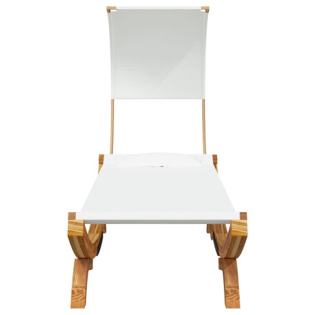 vidaXL Loungebed met luifel 100x200x126 cm massief gebogen hout crème afbeelding3 - 1