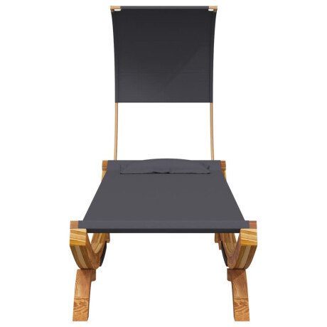 vidaXL Loungebed met luifel 100x200x126 cm gebogen hout antracietkleur afbeelding3 - 1