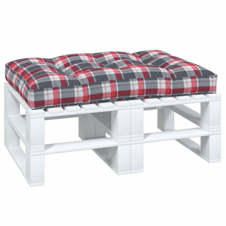 vidaXL Palletkussen 120x80x12 cm stof ruitpatroon rood afbeelding3 - 1