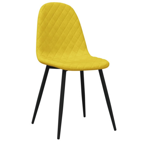 vidaXL Eetkamerstoelen 2 st fluweel mosterdgeel afbeelding3 - 1