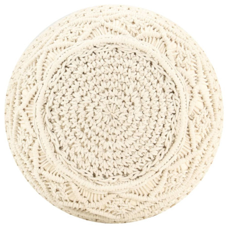 vidaXL Poef macramé handgemaakt 45x30 cm katoen afbeelding3 - 1