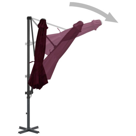 vidaXL Zweefparasol met aluminium paal 300 cm rood afbeelding3 - 1