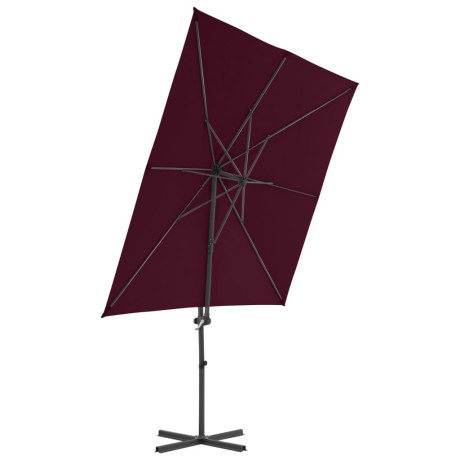 vidaXL Zweefparasol met stalen paal 250x250 cm bordeauxrood afbeelding3 - 1