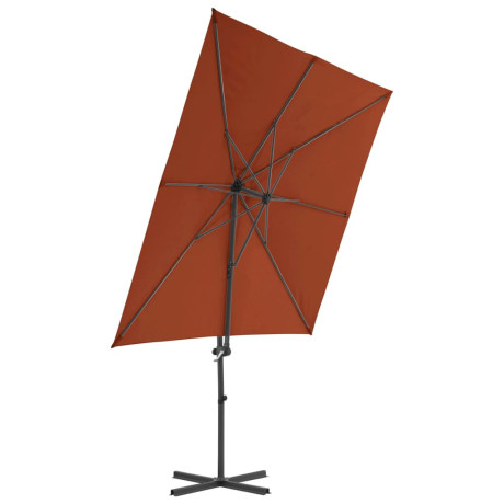 vidaXL Zweefparasol met stalen paal 250x250 cm terracottakleurig afbeelding3 - 1