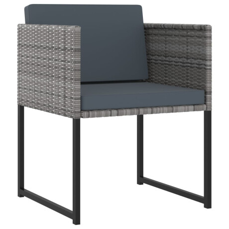 vidaXL 11-delige Tuinset met kussens poly rattan grijs afbeelding3 - 1