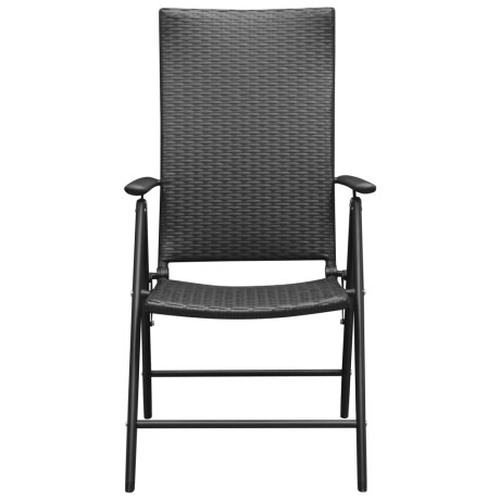 vidaXL Tuinstoelen 4 st poly rattan zwart afbeelding3 - 1