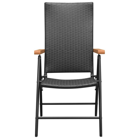 vidaXL Tuinstoelen 4 st poly rattan zwart afbeelding3 - 1