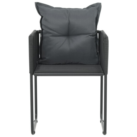 vidaXL Tuinstoelen 6 st met kussens poly rattan zwart afbeelding3 - 1
