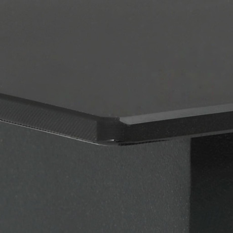vidaXL Tuintafel 80x80x74 cm staal en glas zwart afbeelding3 - 1
