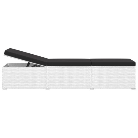 vidaXL 3-delige Ligbeddenset met theetafel poly rattan wit afbeelding3 - 1