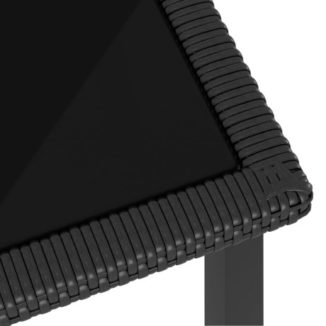 vidaXL Tuintafel 70x70x73 cm poly rattan zwart afbeelding3 - 1