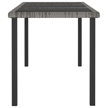 vidaXL Tuintafel 180x70x73 cm poly rattan grijs afbeelding3 - 1