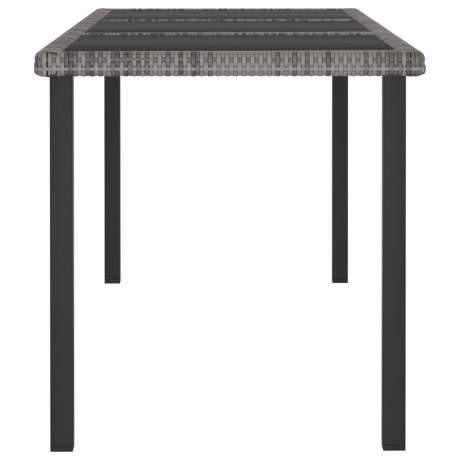 vidaXL Tuintafel 180x70x73 cm poly rattan grijs afbeelding3 - 1