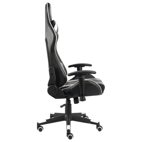 vidaXL Gamestoel draaibaar PVC wit afbeelding3 - 1