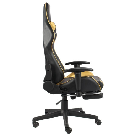 vidaXL Gamestoel draaibaar met voetensteun PVC goudkleurig afbeelding3 - 1