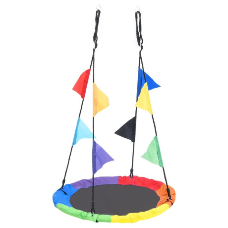 vidaXL Nestschommel met vlaggetjes 100 cm regenboogkleurig afbeelding3 - 1