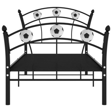 vidaXL Bedframe met voetbaldesign metaal zwart 90x200 cm afbeelding3 - 1