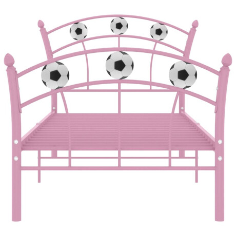 vidaXL Bedframe met voetbaldesign metaal roze 90x200 cm afbeelding3 - 1