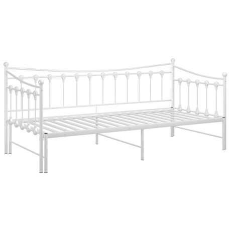 vidaXL Slaapbank uittrekbaar metaal wit 90x200 cm afbeelding3 - 1