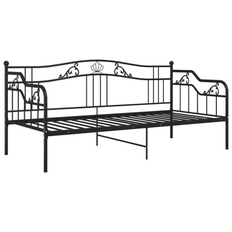 vidaXL Slaapbank metaal zwart 90x200 cm afbeelding3 - 1