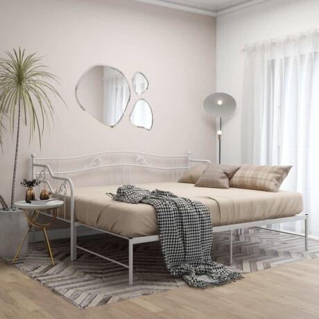 vidaXL Slaapbank uittrekbaar metaal wit 90x200 cm afbeelding3 - 1