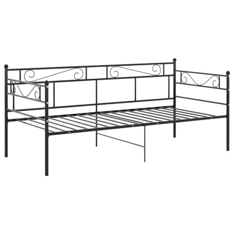 vidaXL Slaapbank metaal zwart 90x200 cm afbeelding3 - 1