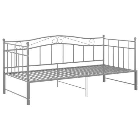 vidaXL Slaapbank uittrekbaar metaal grijs 90x200 cm afbeelding3 - 1