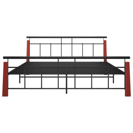 vidaXL Bedframe metaal en massief eikenhout 180x200 cm afbeelding3 - 1