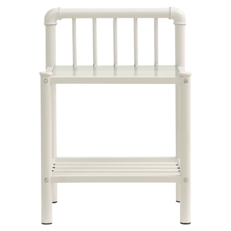 vidaXL Nachtkastjes 2 st metaal en glas wit en transparant afbeelding3 - 1